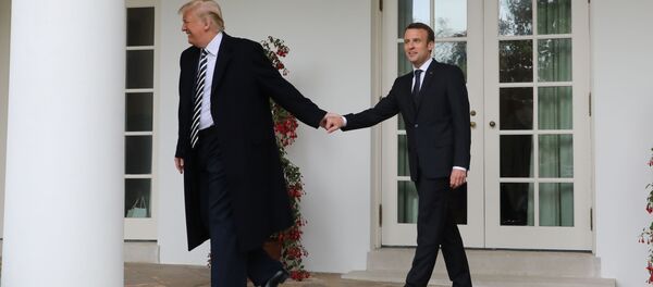 زيارة الرئيس الفرنسي إيمانويل ماكرون إلى واشنطن، الولايات المتحدة الأمريكية، 24 أبريل/ نيسان 2018 - سبوتنيك عربي