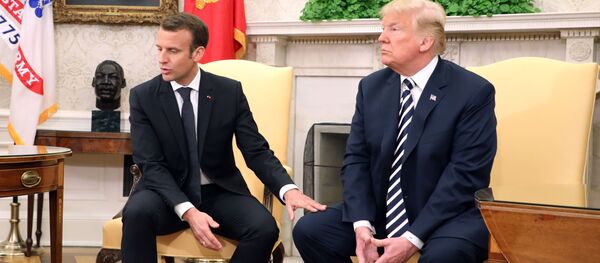 زيارة الرئيس الفرنسي إيمانويل ماكرون إلى واشنطن، الولايات المتحدة الأمريكية، 24 أبريل/ نيسان 2018 - سبوتنيك عربي