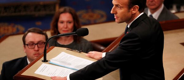 ماكرون خلال كلمته أمام الكونغرس الأمريكي - سبوتنيك عربي