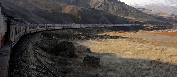 فتيات يلتقطن صور سيلفي على خلفية قطار الشرق السريع، 7 فبراير/ شباط 2018 - سبوتنيك عربي