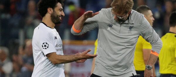 محمد صلاح و يورغن كلوب مدرب ليفربول الإنجليزي - سبوتنيك عربي