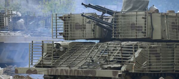 الوضع في سوريا - الجيش السوري في مخيم يرموك للاجئين الفلسطينيين في ضواحي العاصمة دمشق، سوريا - سبوتنيك عربي