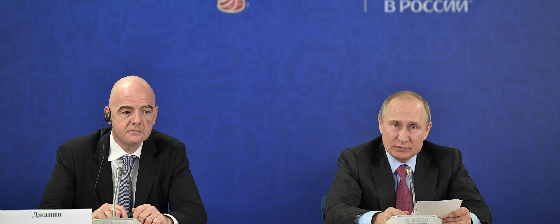 الرئيس الروسي فلاديمير بوتين و رئيس الاتحاد الدولي بكرة القدم جياني إنفانتينو - سبوتنيك عربي, 1920, 03.02.2026