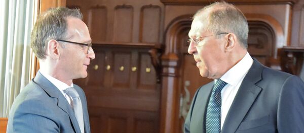 وزير الخارجية الروسي سيرغي لافروف مع نظيره الألماني هايكو ماس - سبوتنيك عربي