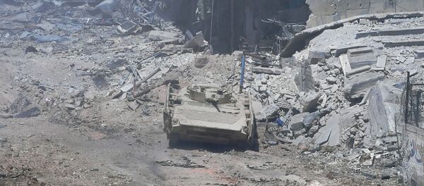 الجيش السوري في مخيم اليرموك، ريف دمشق، سوريا - سبوتنيك عربي