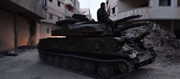 الجيش السوري في مخيم اليرموك، ريف دمشق، سوريا - سبوتنيك عربي