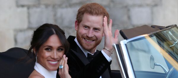 الأمير هاري وعروسه ميغان ماركل في حفل زفافهما الملكي، 19 مايو/أيار 2018 - سبوتنيك عربي