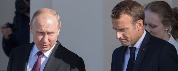 الرئيس الروسي فلاديمير بوتين يلتقي الرئيس الفرنسي إيمانويل ماكرون - سبوتنيك عربي