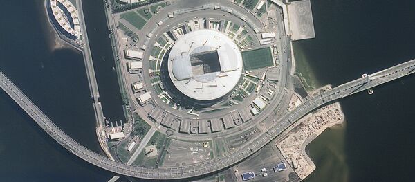 ملعب سان بطرسبورغ أحد ملاعب كأس العالم 2018 من المركبة الفضائية الروسية Resurs-P - سبوتنيك عربي