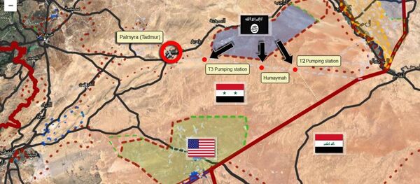 خط الهجمات التي يشنها تنظيم داعش في البادية السورية - سبوتنيك عربي