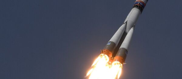 إطلاق مركبة الفضاء سويوز إم إس - 09 من قاعدة بايكونور في كازاخستان التي تحمل طاقم البعثة the ISS Expedition 56-57 - سبوتنيك عربي