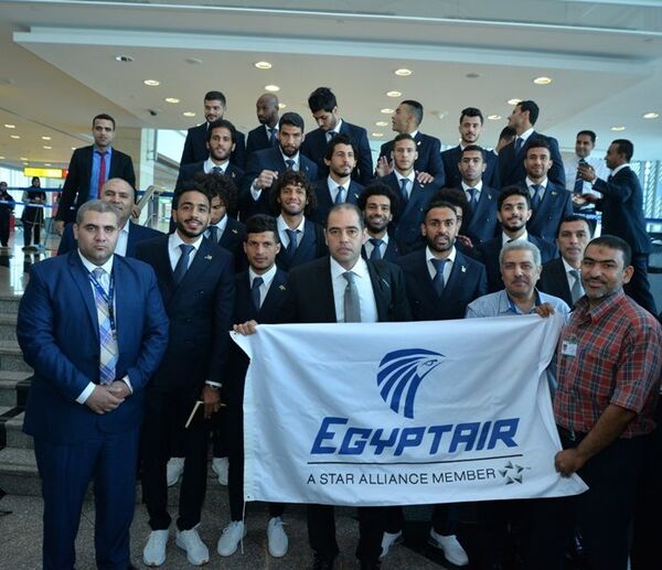 المنتخب الوطنى المصري قبل سفره إلى روسيا، 10 يونيو/ حزيران 2018 - سبوتنيك عربي