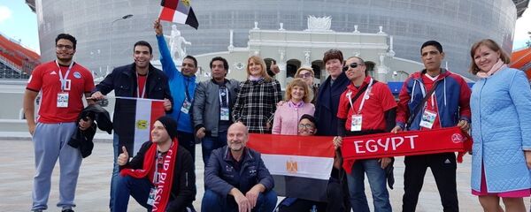 مشجعو المنتخب المصري يتوافدون إلى ملعب يكاترينبورغ منذ الصباح الباكر، روسيا، كأس العالم فيفا 2018 - سبوتنيك عربي