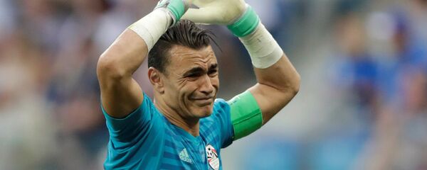 حارس مرمى المنتخب المصري عصام الحضري في مباراة ضد منتخب السعودية، 25 يونيو/حزيران 2018 - سبوتنيك عربي