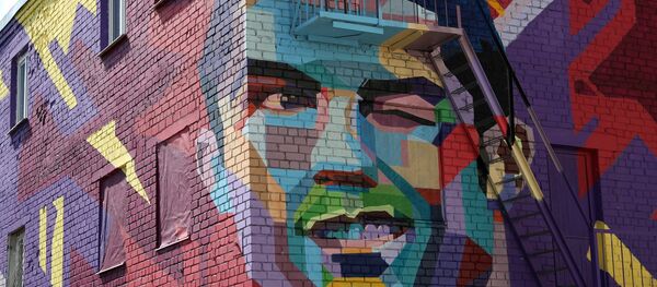 كريستيانو رونالدو في كازان فن الرسم على الحائط - سبوتنيك عربي