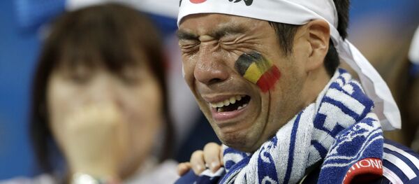 مشجعون يابانيون - مباراة اليابان و بلجيكا - ملعب روستوف أرينا - روستوف على الدون (روستوف نا دونو) - كأس العالم 2018 - روسيا، 2 يوليو/ تموز 2018 - سبوتنيك عربي