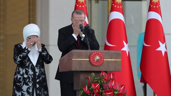 الرئيس أردوغان خلال حفل تنصيبه رئيسا لتركيا - سبوتنيك عربي