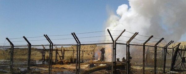 سوريا - النفط السوري - حقل نفط مشتعل جراء الأعمال الإرهابية - سبوتنيك عربي