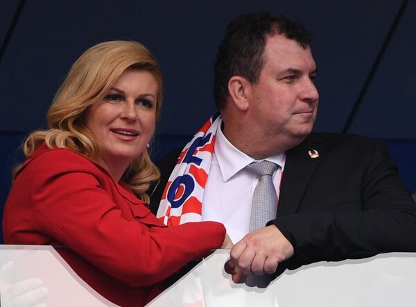 رئيسة كرواتيا خلال المباراة - سبوتنيك عربي