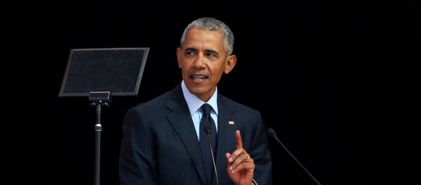 الرئيس الأمريكي السابق باراك أوباما يلقي محاضرة نلسون مانديلا السنوية الـ 16، في جوهانسبرج بجنوب أفريقيا، 17 يوليو/تموز 2018 الرئيس الأمريكي السابق باراك أوباما يلقي محاضرة نلسون مانديلا السنوية الـ 16، في جوهانسبرج بجنوب أفريقيا، 17 يوليو/تموز 2018 - سبوتنيك عربي