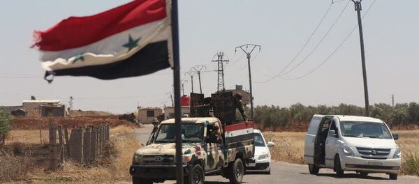 خروج المسلحين من بلدة محجة شمالي محافظة درعا خروج المسلحين من بلدة محجة شمالي محافظة درعا - سبوتنيك عربي