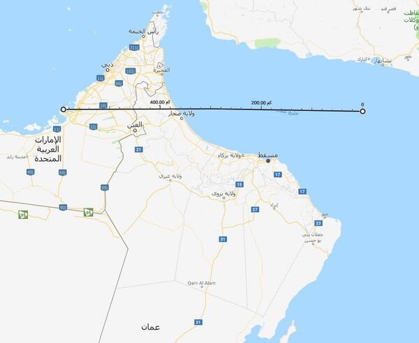 المسافة بين خليج عمان وأبو ظبي - سبوتنيك عربي