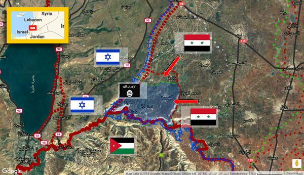 خريطة السيطرة في حوض اليرموك جنوب غرب سوريا - سبوتنيك عربي