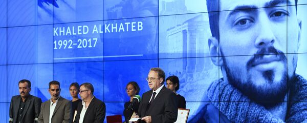 حفل توزيع جائزة الصحفي خالد الخطيب الدولية - سبوتنيك عربي