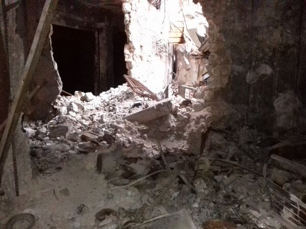 بيت مهدم بسبب قصف الفصائل المسلحة على أحياء حلب - سبوتنيك عربي