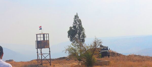 نقطة الجزيرة آخر النقاط السورية قرب بلدة معريا المقابلة للأراضي المحتلة في الجولان من الغرب والأراضي الأردنية جنوبا - سبوتنيك عربي