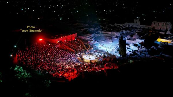 مشهد جوي هام للحفل .. ومسرح قلعة حلب - سبوتنيك عربي