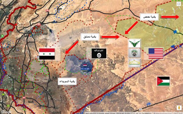 صورة توضح تقسيم بادية السويداء في سوريا  - سبوتنيك عربي
