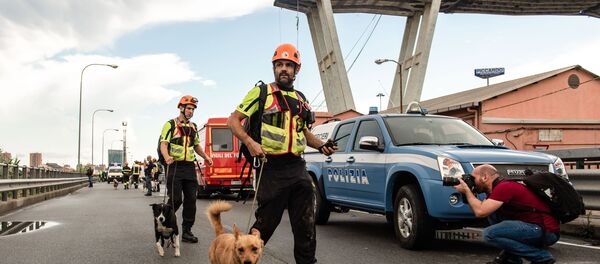 موقع انهيار جسر موراندي في جنوة، إيطاليا - سبوتنيك عربي