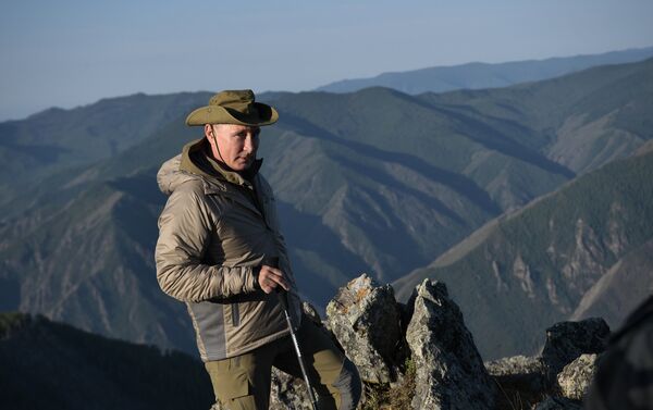 الرئيس الروسي فلاديمير بوتين خلال عطلته في جمهورية تيفا، روسيا 26 أغسطس/ آب 2018 - سبوتنيك عربي