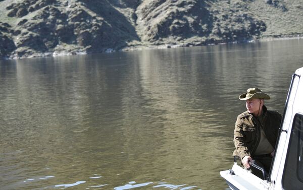 الرئيس الروسي فلاديمير بوتين خلال عطلته في جمهورية تيفا، روسيا 26 أغسطس/ آب 2018 - سبوتنيك عربي