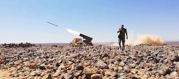 راجمات الجيش السوري تدك آخر جيوب داعش الإرهابي في تلول الصفا ببادية السويداء راجمات الجيش السوري تدك آخر جيوب داعش الإرهابي في تلول الصفا ببادية السويداء - سبوتنيك عربي