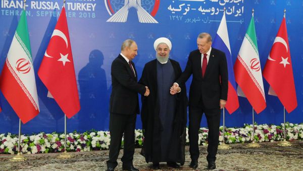 القمة الثلاثية في طهران حول سوريا، 7 سبتمبر/أيلول 2018 القمة الثلاثية في طهران حول سوريا، 7 سبتمبر/أيلول 2018 - سبوتنيك عربي