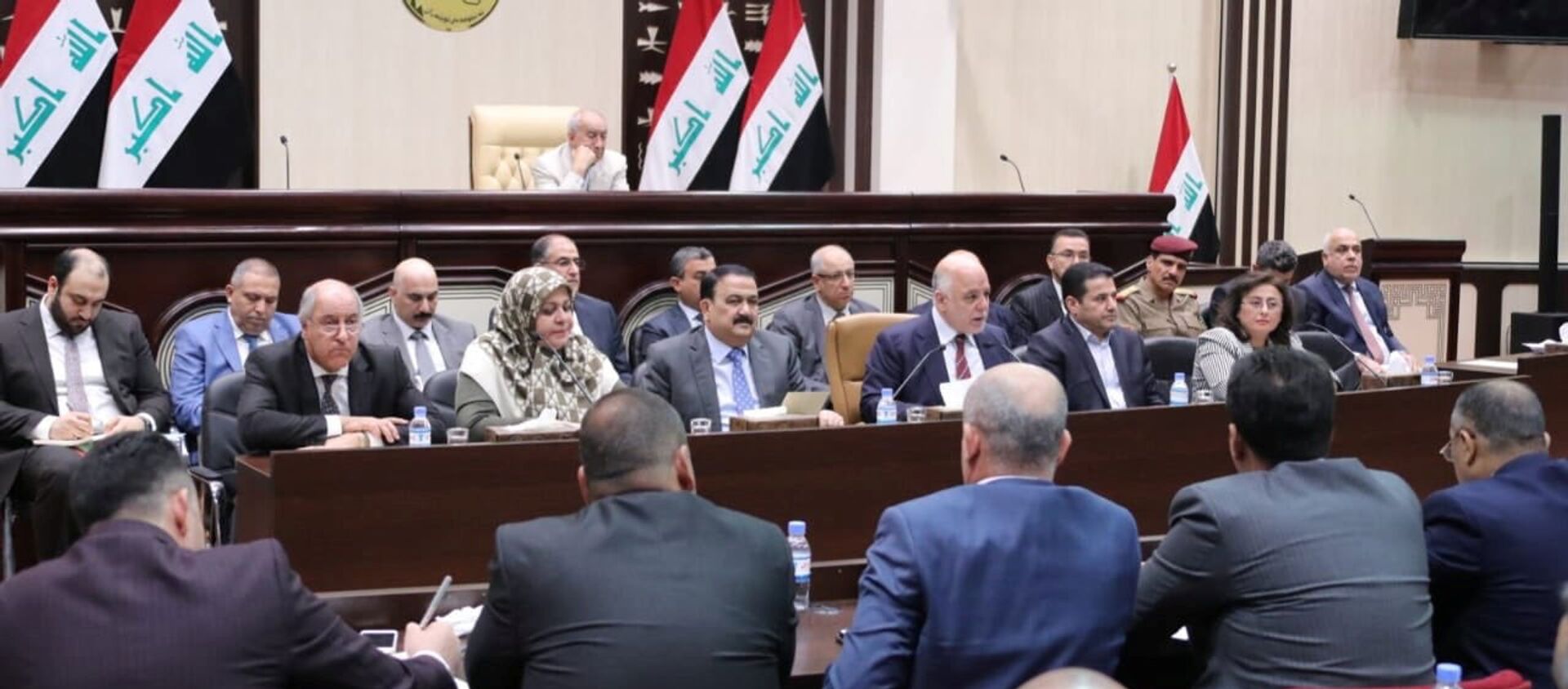 رئيس الوزراء العراقي حيدر العبادي خلال جلسة البرلمان العراقي في بغداد، العراق 8 سبتمبر/ أيلول 2018 - سبوتنيك عربي, 1920, 30.01.2021