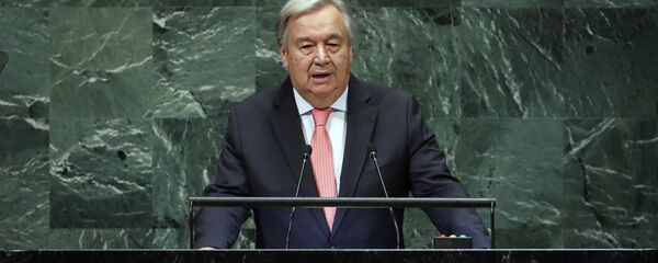 الأمين العام للأمم المتحدة أنطونيو غوتيريش، نيويورك 25 سبتمبر/ أيلول 2018 - سبوتنيك عربي