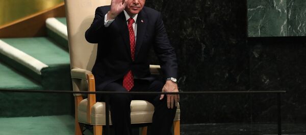 الرئيس التركي رجب طيب أردوغان أمام جمعية الأمم المتحدة، نيويورك 25 سبتمبر/ أيلول 2018 - سبوتنيك عربي