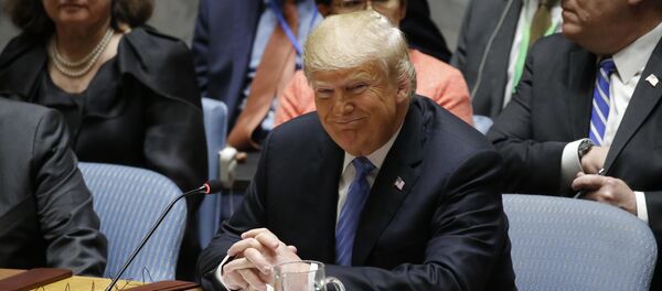 الرئيس الأمريكي دونالد ترامب خلال جلسة مجلس الأمن التي يترأسها الرئيس الأمريكي دونالد ترامب خلال جلسة مجلس الأمن التي يترأسها - سبوتنيك عربي