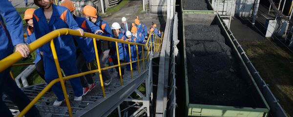 تفريغ الفحم في محطة ريفتينسك الكهروحرارية لشركة إينيل روسيا  - سبوتنيك عربي