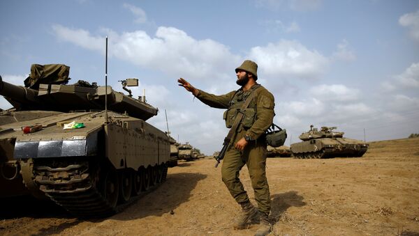 انتشار قوات الجيش الإسرائيلي على الحدود مع قطاع غزة، 18 أكتوبر/ تشرين الأول 2018 - سبوتنيك عربي