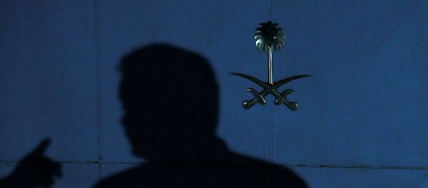 ظل فرد من طاقم الأمن عند مدخل القنصلية السعودية في إسطنبول - سبوتنيك عربي