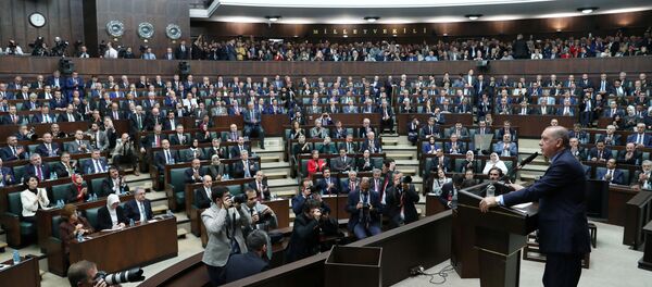 الرئيس رجب طيب أردوغان يلقي كلمة أمام البرلمان التركي حول قضية مقتل الصحفي السعودي جمال خاشقجي، أنقرة 23 أكتوبر/ تشرين الأول 2018 - سبوتنيك عربي