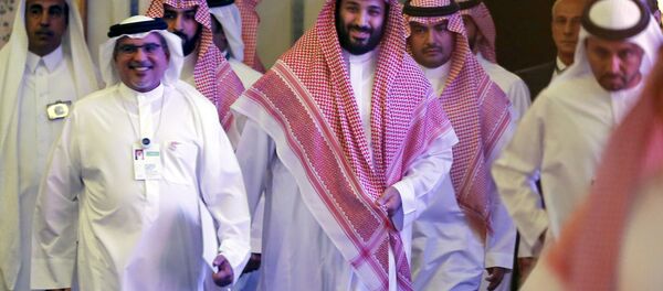 ولي العهد السعودي محمد بن سلمان في مؤتمر مبادرة الاستثمار المستقبلي في الرياض، 24 أكتوبر/ تشرين الأول 2018 ولي العهد السعودي محمد بن سلمان في مؤتمر مبادرة الاستثمار المستقبلي في الرياض، 24 أكتوبر/ تشرين الأول 2018 - سبوتنيك عربي