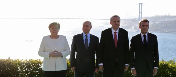 ماكرون أردوغان بوتين ميركل خلال القمة الرباعية حول سوريا - سبوتنيك عربي