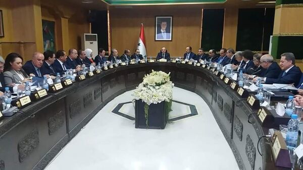 الإجتماع الإستثنائي لمجلس الوزراء السوري بمحافظة حلب  - سبوتنيك عربي