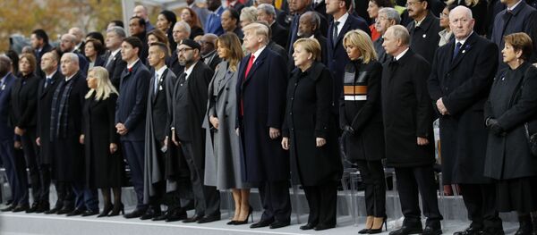 زعماء العالم في الاحتفال بذكرى الحرب العالمية الأولى في العاصمة الفرنسية باريس - سبوتنيك عربي