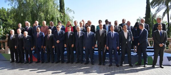 قادة العالم يحضرون مؤتمر باليرمو الدولي لمناقشة الوضع في ليبيا، إيطاليا 13 نوفمبر/ تشرين الثاني 2018 قادة العالم يحضرون مؤتمر باليرمو الدولي لمناقشة الوضع في ليبيا، إيطاليا 13 نوفمبر/ تشرين الثاني 2018 - سبوتنيك عربي